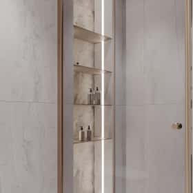 Цвета природы. Дизайн и ремонт квартиры 110м2 в ЖК Wow в современном стиле. Душевая, фото 03