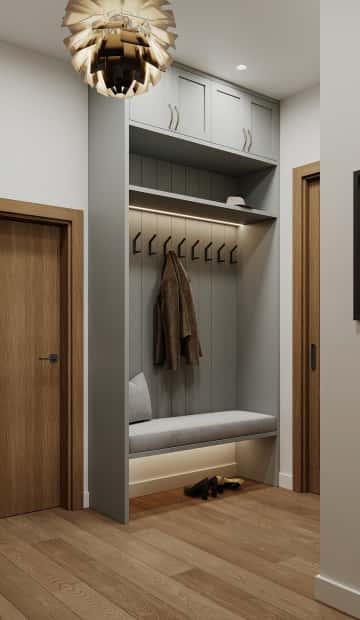 Песня в стиле кантри. Дизайн и ремонт квартиры 53м2 ЖК Вдохновение. Прихожая, фото 03