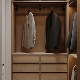 Пространство мечты. Дизайн и ремонт квартиры 71м2 ЖК Филисити в неоклассике. Гардеробная