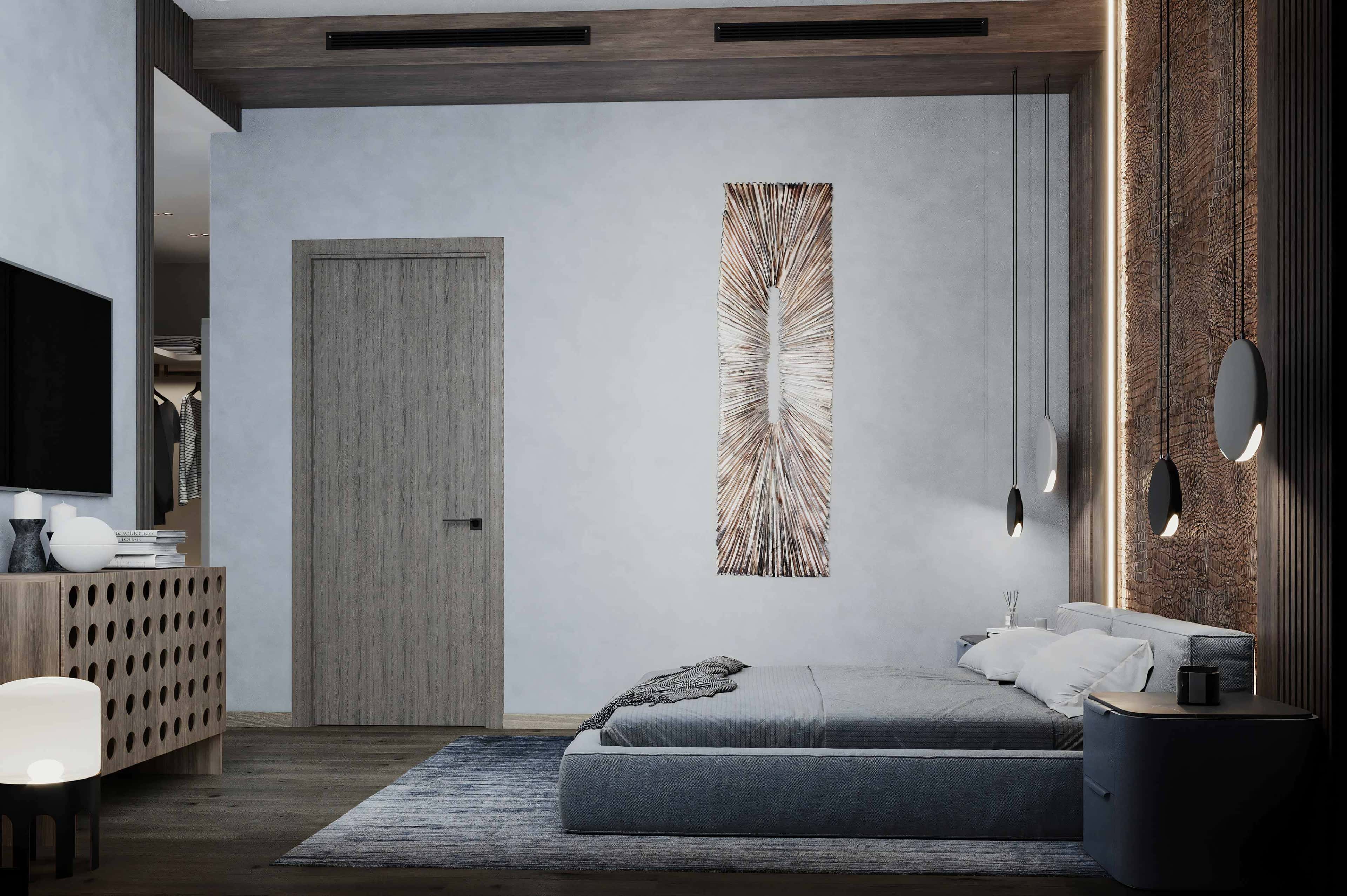 Деревянные панели переходят на потолок. Дизайн и ремонт квартиры в ЖК ...