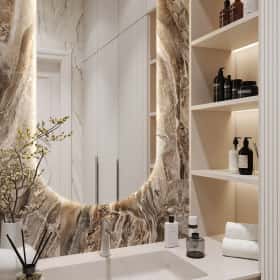 Диалог поколений. Дизайн и ремонт квартиры 93м2 ЖК Хэдлайнер в неоклассике. Санузел, фото 04