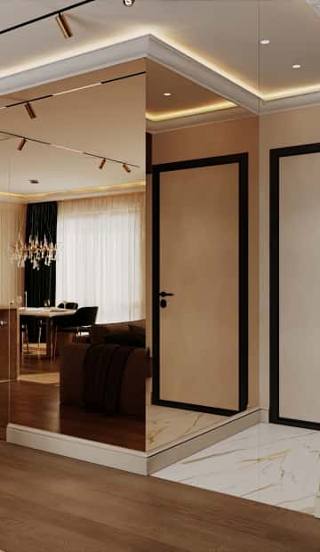 Современная роскошь. Дизайн и ремонт квартиры 111м2 ЖК Павелецкая сити в современном стиле. Прихожая и коридор, фото 01