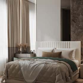 Удобство со вкусом. Дизайн и ремонт квартиры 88м2 ЖК Вереск в современной классике. Мастер-спальня, фото 01