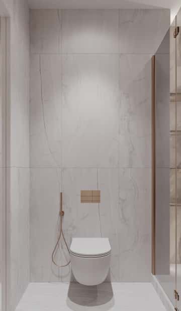 Цвета природы. Дизайн и ремонт квартиры 110м2 в ЖК Wow в современном стиле. Душевая, фото 02