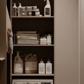 Стиль как инвестиция. Дизайн и ремонт квартиры 60м2 ЖК AFI Park Воронцовский в современном стиле. Постирочная, фото 01