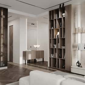 Цвета природы. Дизайн и ремонт квартиры 110м2 в ЖК Wow в современном стиле. Кухня-гостиная