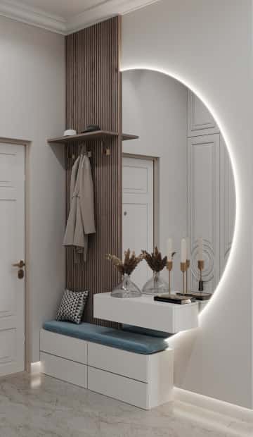 Удобство со вкусом. Дизайн и ремонт квартиры 88м2 ЖК Вереск в современной классике. Прихожая и коридор, фото 02