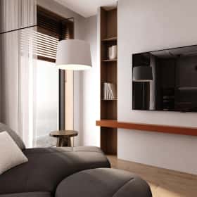 Элегантный оазис. Дизайн и ремонт квартиры 115м2 ЖК Eniteo в современном стиле с элементами экостиля. Кухня-гостиная, фото 06