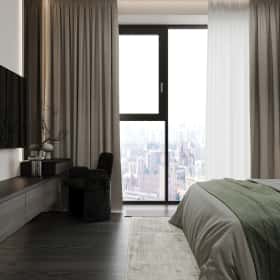 Свет и цвет. Дизайн и ремонт квартиры 105м2 в ЖК Will Towers в современном стиле. Спальня, фото 07