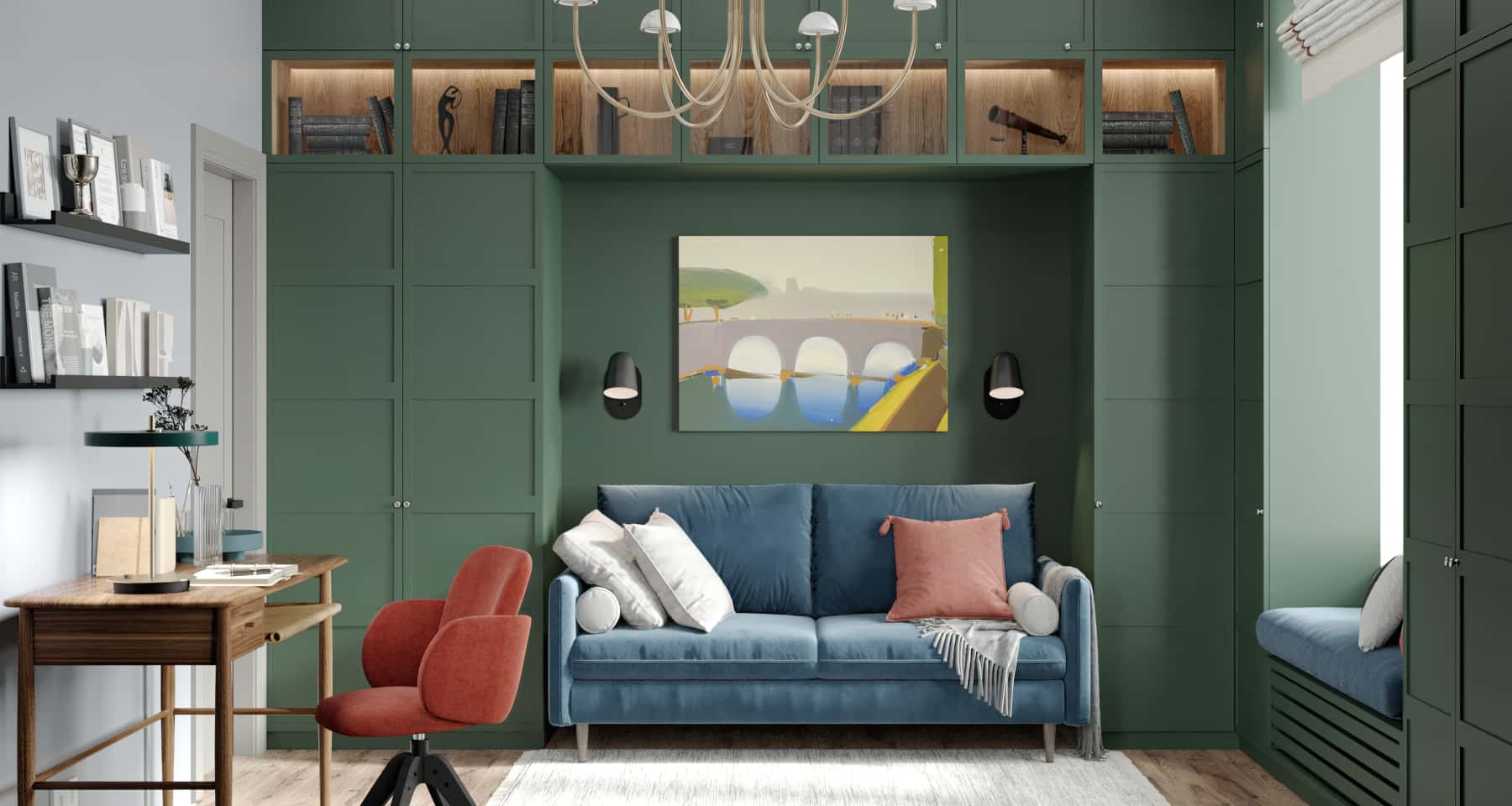 Разноцветный интерьер квартиры