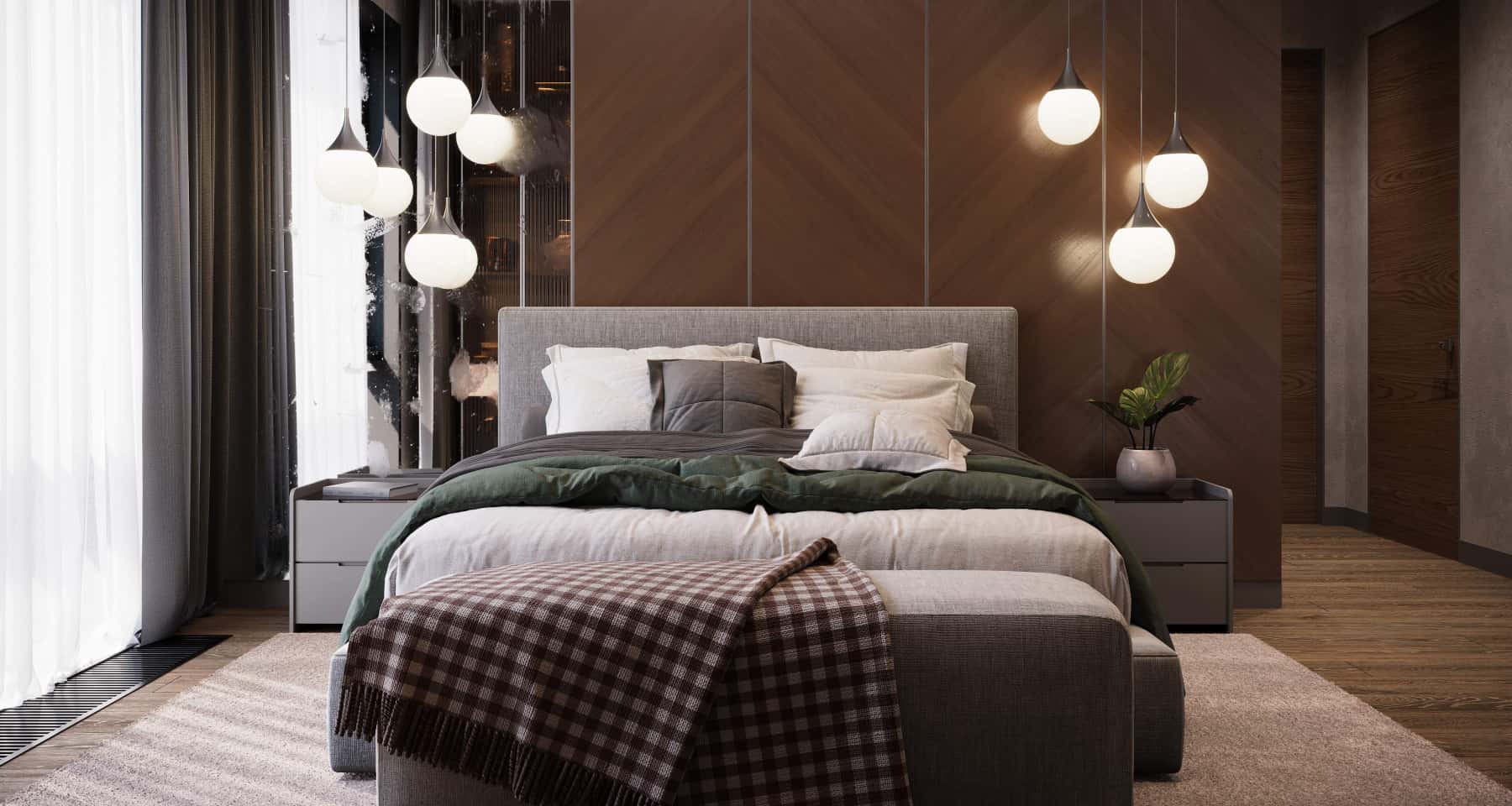 Ремонт квартиры в новостройке — кровать в спальне