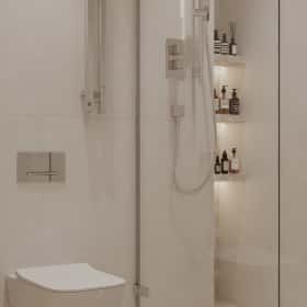 Фотографии санузлов. Алгоритм комфорта. Дизайн и ремонт квартиры 64м2 ЖК Дом Достижение в неоклассике. Санузел, фото 04.